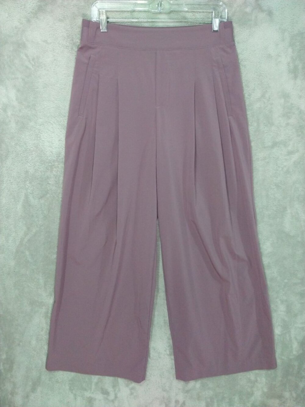 Athleta Pants Womens 10 Pink Brooklyn Heights High Rise Pleated Wide Leg